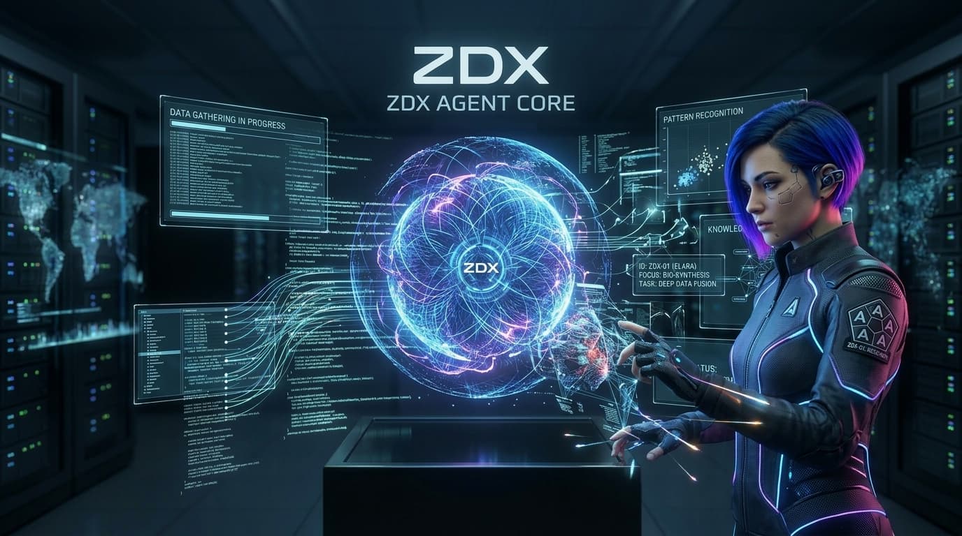 ZDX Agent Core research specialist gathering and analyzing information.